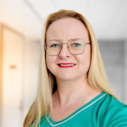 Portrait von Nicole Götz, Mitarbeiterin des Brustkrebszentrums am Maindreieck in der Klinik Kitzinger Land.