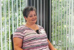 Portrait während eines Interviews von Ursula Berninger.